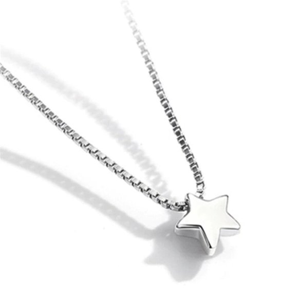 NEW 925 Sterling Silver Simple Star Necklace - Picture 7 of 7